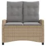 Sillón reclinable de jardín con cojines ratán sintético beige by , garden benches - Ref: Foro24-368230, Price: 182,88 €, Disc...