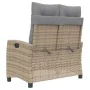 Sillón reclinable de jardín con cojines ratán sintético beige by , garden benches - Ref: Foro24-368230, Price: 182,88 €, Disc...