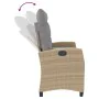Sillón reclinable de jardín con cojines ratán sintético beige by , garden benches - Ref: Foro24-368230, Price: 182,88 €, Disc...