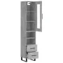 Aparador de madera contrachapada gris hormigón 34,5x34x180 cm by , Sideboards - Ref: Foro24-3199325, Price: 112,51 €, Discoun...