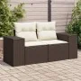 Sofá de jardín con cojines 2 plazas ratán sintético marrón by , Outdoor sofas - Ref: Foro24-366223, Price: 186,41 €, Discount: %