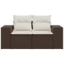 Sofá de jardín con cojines 2 plazas ratán sintético marrón by , Outdoor sofas - Ref: Foro24-366223, Price: 186,41 €, Discount: %