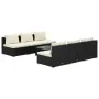 Set de muebles de jardín y cojines 7 pzas ratán sintético negro de , Conjuntos de jardín - Ref: Foro24-3101455, Precio: 782,3...