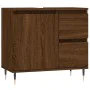 Armario de baño madera contrachapada marrón roble 65x33x60 cm de , Tocadores de baño - Ref: Foro24-831603, Precio: 59,86 €, D...