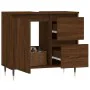 Armario de baño madera contrachapada marrón roble 65x33x60 cm de , Tocadores de baño - Ref: Foro24-831603, Precio: 59,86 €, D...
