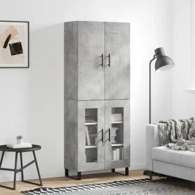 Aparador alto madera contrachapada gris hormigón 69,5x34x180 cm von , Sideboards - Ref: Foro24-3195759, Preis: 147,63 €, Raba...
