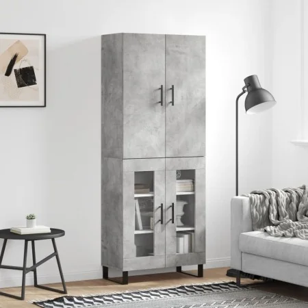 Aparador alto madera contrachapada gris hormigón 69,5x34x180 cm von , Sideboards - Ref: Foro24-3195759, Preis: 147,63 €, Raba...