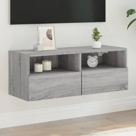 Mueble de pared TV madera de ingeniería Sonoma gris 80x30x30 cm de , Muebles TV - Ref: Foro24-836878, Precio: 51,10 €, Descue...