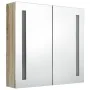 Badezimmerschrank mit Spiegel und LED in Eichenfarbe 62x14x60 cm von vidaXL, Badezimmerwaschtische - Ref: Foro24-326522, Prei...