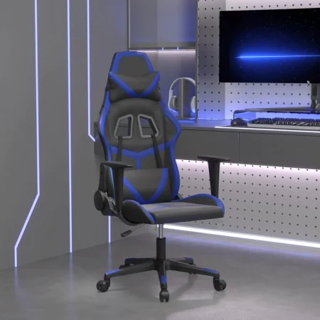 Silla gaming de masaje cuero sintético negro y azul by , Gaming chairs - Ref: Foro24-345423, Price: 114,62 €, Discount: %