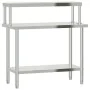Mesa de trabajo para cocina con estante acero inox 110x55x120cm de , Restauración - Ref: Foro24-3208895, Precio: 225,19 €, De...