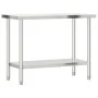 Mesa de trabajo para cocina con estante acero inox 110x55x120cm de , Restauración - Ref: Foro24-3208895, Precio: 225,19 €, De...