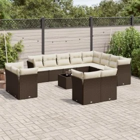 Set de sofás de jardín con cojines 13 piezas ratán PE marrón by , Garden sets - Ref: Foro24-3250382, Price: 925,49 €, Discoun...