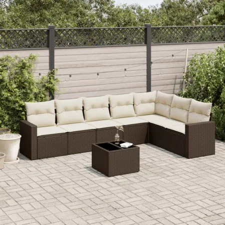 Set sofás de jardín 8 piezas y cojines ratán sintético marrón by , Modular outdoor sofas - Ref: Foro24-3251400, Price: 520,49...