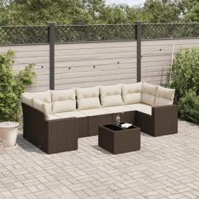 Set sofás de jardín 8 piezas y cojines ratán sintético marrón by , Modular outdoor sofas - Ref: Foro24-3251080, Price: 529,52...
