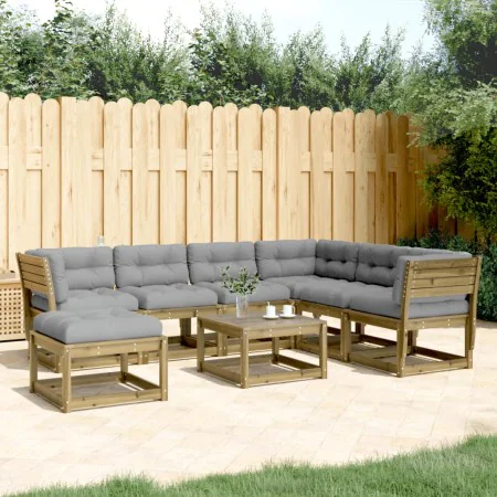 Juego de muebles jardín 7 pzas y cojines madera pino impregnada de , Conjuntos de jardín - Ref: Foro24-3216934, Precio: 760,1...