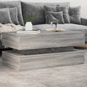 Mesa de centro con luces LED gris Sonoma 90x50x40 cm by , Coffee table - Ref: Foro24-839866, Price: 112,74 €, Discount: %