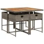Set comedor de jardín 5 piezas con cojines ratán sintético gris by , Garden sets - Ref: Foro24-3211262, Price: 332,70 €, Disc...