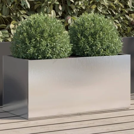 Jardinera de acero inoxidable plateado 62x30x29 cm by , Pots and planters - Ref: Foro24-841593, Price: 68,55 €, Discount: %