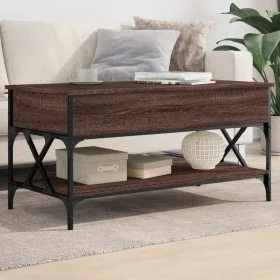 Mesa de centro madera ingeniería metal marrón 100x50x50 cm by , Coffee table - Ref: Foro24-845360, Price: 88,73 €, Discount: %
