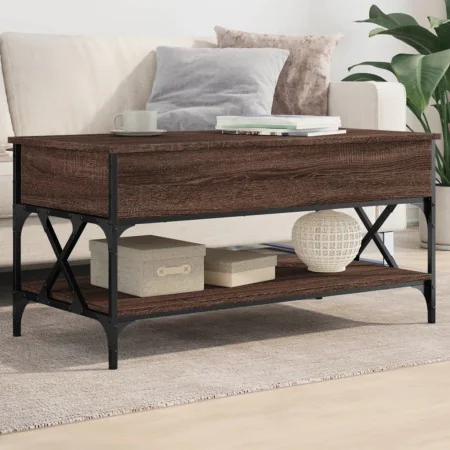 Mesa de centro madera ingeniería metal marrón 100x50x50 cm von , Couchtisch - Ref: Foro24-845360, Preis: 88,69 €, Rabatt: %