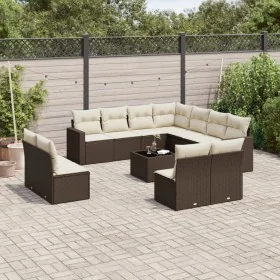 Set de sofás de jardín y cojines 12 pzas ratán sintético marrón von , Modulare Sofas für den Außenbereich - Ref: Foro24-32514...
