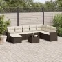 Set de sofás de jardín 9 pzas y cojines ratán sintético marrón by , Modular outdoor sofas - Ref: Foro24-3251710, Price: 548,6...
