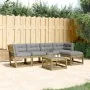 Set de sofás jardín 5 pzas con cojines madera pino impregnada by , Garden sets - Ref: Foro24-3217009, Price: 503,69 €, Discou...