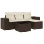 Set comedor de jardín 5 piezas y cojines ratán sintético marrón von , Gartensets - Ref: Foro24-3254820, Preis: 331,43 €, Raba...