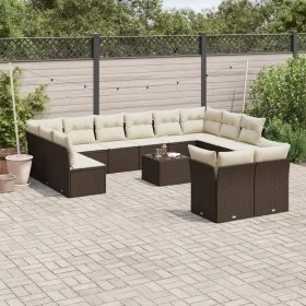 Set de sofás de jardín con cojines 13 piezas ratán PE marrón de , Conjuntos de jardín - Ref: Foro24-3218443, Precio: 880,26 €...