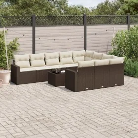 Set de sofás de jardín 11 pzas cojines ratán sintético marrón by , Modular outdoor sofas - Ref: Foro24-3251840, Price: 671,24...