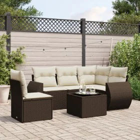 Set sofás de jardín 6 piezas y cojines ratán sintético marrón von , Gartensets - Ref: Foro24-3253720, Preis: 431,35 €, Rabatt: %