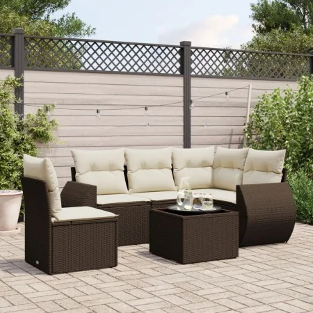 Set sofás de jardín 6 piezas y cojines ratán sintético marrón von , Gartensets - Ref: Foro24-3253720, Preis: 431,20 €, Rabatt: %