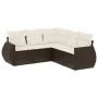 Set comedor de jardín 5 piezas y cojines ratán sintético marrón von , Gartensets - Ref: Foro24-3253690, Preis: 374,99 €, Raba...