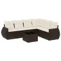 Juego de sofás de jardín 7 piezas con cojines ratán PE marrón by , Garden sets - Ref: Foro24-3253760, Price: 480,87 €, Discou...