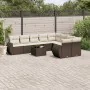 Set de sofás de jardín 10 pzas y cojines ratán sintético marrón de , Conjuntos de jardín - Ref: Foro24-3254190, Precio: 678,5...