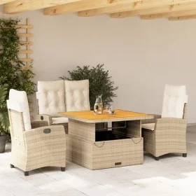 Set de comedor jardín con cojines 4 pzas ratán sintético beige by , Garden sets - Ref: Foro24-3277416, Price: 682,26 €, Disco...