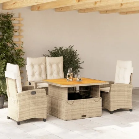 Set de comedor jardín con cojines 4 pzas ratán sintético beige von , Gartensets - Ref: Foro24-3277416, Preis: 682,26 €, Rabat...