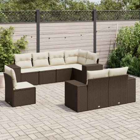 Set sofás de jardín 8 piezas y cojines ratán sintético marrón by , Garden sets - Ref: Foro24-3255180, Price: 588,00 €, Discou...