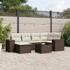 Juego de sofás de jardín 7 piezas con cojines ratán PE marrón von , Gartensets - Ref: Foro24-3255210, Preis: 472,98 €, Rabatt: %