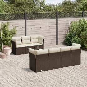 Set sofás de jardín 8 piezas y cojines ratán sintético marrón by , Garden sets - Ref: Foro24-3217283, Price: 544,11 €, Discou...