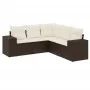 Set comedor de jardín 5 piezas y cojines ratán sintético marrón de , Conjuntos de jardín - Ref: Foro24-3222552, Precio: 370,2...