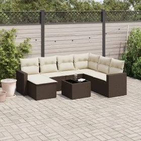 Set mit 8 Gartensofas und Kissen Kunstrattan braun von , Gartensets - Ref: Foro24-3219303, Preis: 502,42 €, Rabatt: %