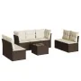 Set mit 8 Gartensofas und Kissen Kunstrattan braun von , Gartensets - Ref: Foro24-3217423, Preis: 491,73 €, Rabatt: %