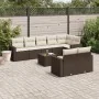 Set de sofás de jardín 9 pzas y cojines ratán sintético marrón by , Modular outdoor sofas - Ref: Foro24-3251570, Price: 616,6...