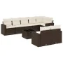 Set de sofás de jardín 9 pzas y cojines ratán sintético marrón by , Modular outdoor sofas - Ref: Foro24-3251570, Price: 616,6...