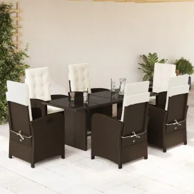7-teiliges Garten-Esszimmer-Set mit Kissen synthetisches Rattan braun von , Gartensets - Ref: Foro24-3212254, Preis: 954,68 €...