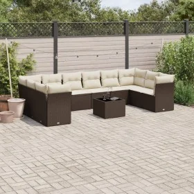 Set Gartensofas 11 Stück Kissen synthetisches Rattan braun von , Gartensets - Ref: Foro24-3250052, Preis: 674,72 €, Rabatt: %