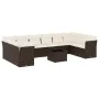 Set Gartensofas 11 Stück Kissen synthetisches Rattan braun von , Gartensets - Ref: Foro24-3250052, Preis: 674,58 €, Rabatt: %