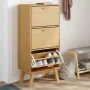 Zapatero OLDEN madera maciza de pino marrón 55x35x120 cm de , Zapateros y organizadores de calzado - Ref: Foro24-358618, Prec...